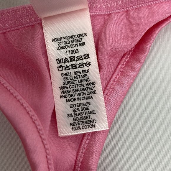Agent Provocateur Sugar Silk Pink Thong AP2 Small NWT - Picture 7 of 7